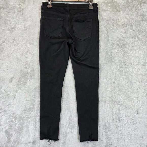 Uniqlo Jeans Womens Size 26 Black Skinny Ankle Raw Hem Distressed Denim Pants - Picture 8 of 11